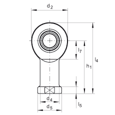 桿端軸承 GIR6-DO, 根據 DIN ISO 12 240-4 標準，帶右旋內螺紋，需維護