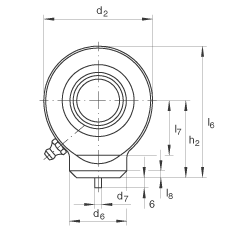 液壓桿端軸承 GK10-DO, 根據(jù) DIN ISO 12 240 標(biāo)準(zhǔn)，帶焊接面，需維護(hù)
