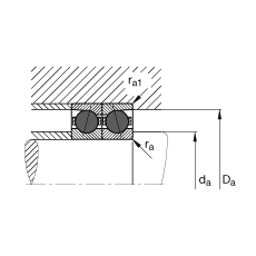 主軸軸承 HCB7010-E-T-P4S, 調節，成對或單元安裝，接觸角 α = 25°，陶瓷球，限制公差