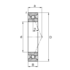 主軸軸承 HS7013-E-T-P4S, 調(diào)節(jié)，成對(duì)或單元安裝，接觸角 α = 25°，限制公差