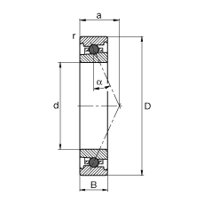 主軸軸承 HC7017-E-T-P4S, 調(diào)節(jié)，成對或單元安裝，接觸角 α = 25°，陶瓷球，限制公差