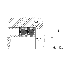 主軸軸承 HCB7201-E-2RSD-T-P4S, 調節，成對或單元安裝，接觸角 α = 25°，陶瓷球，兩側唇密封，非接觸，限制公差