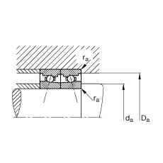 主軸軸承 HS7012-C-T-P4S, 調節，成對安裝，接觸角 α = 15°，限制公差