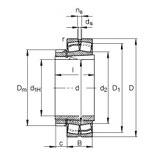 調心滾子軸承 21315-E1-K + H315, 根據 DIN 635-2 標準的主要尺寸, 帶錐孔和緊定套